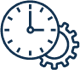 Icon depicting a clock and a gear