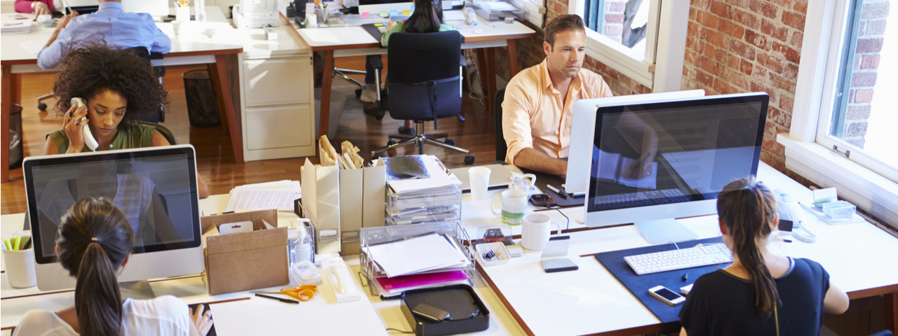 Office workers on computers