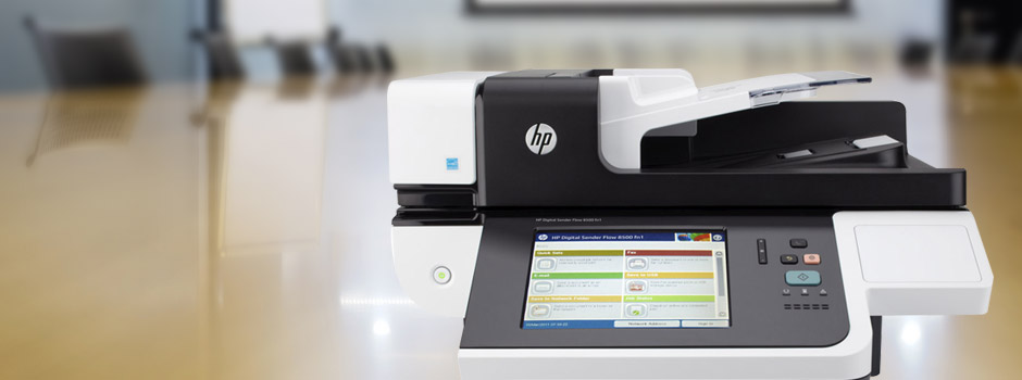 An HP Document Scanner on a conference table Document Scanners in Chicago